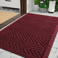 Yimobra Door Mats Outdoor 29.5x17, All-Season Waterproof Outdoor Mats for Front Door Entrance with Drainage Holes, Heavy Duty Non-Slip Doormat for Garage Patio Entryway Indoor, Red
