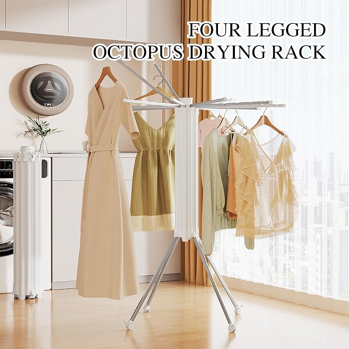 JOOM 4 Legs Single Layer Clothes Drying Rack, Garment Rack Portable and - Image 2