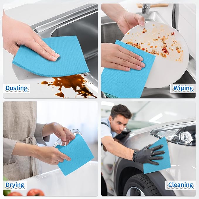 Swedish Dishcloths, 18 Pack Kitchen Towels Dish Rags, Absorbent Swedish Dish - Image 7