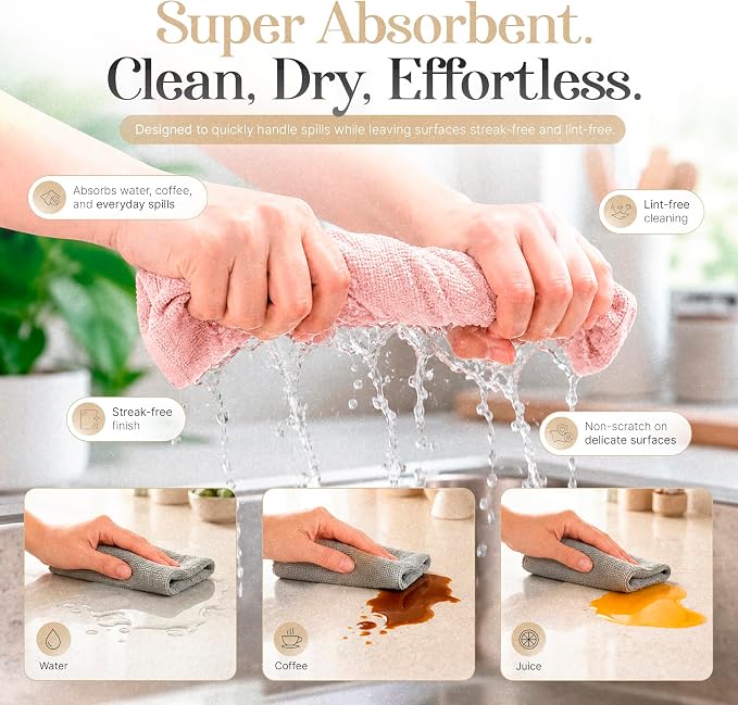 Microfiber Cleaning Cloth Roll 20 Sheets 11" x 10" Tear Away Microfiber Towel - Image 3