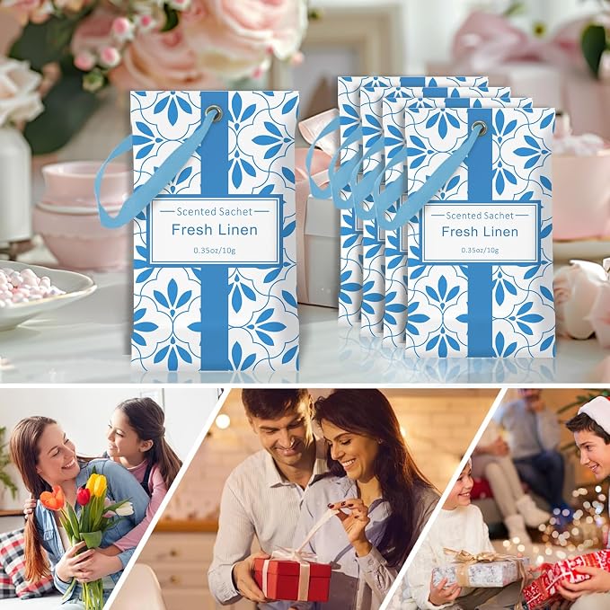 SCENTORINI Scented Sachets for Drawers and Closets, Linen Scent 14 Pack - Image 8