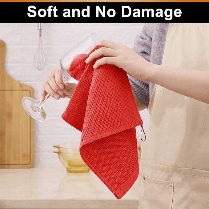 Homaxy 100% Cotton Waffle Weave Dish Cloths, 6 Pack - Image 6