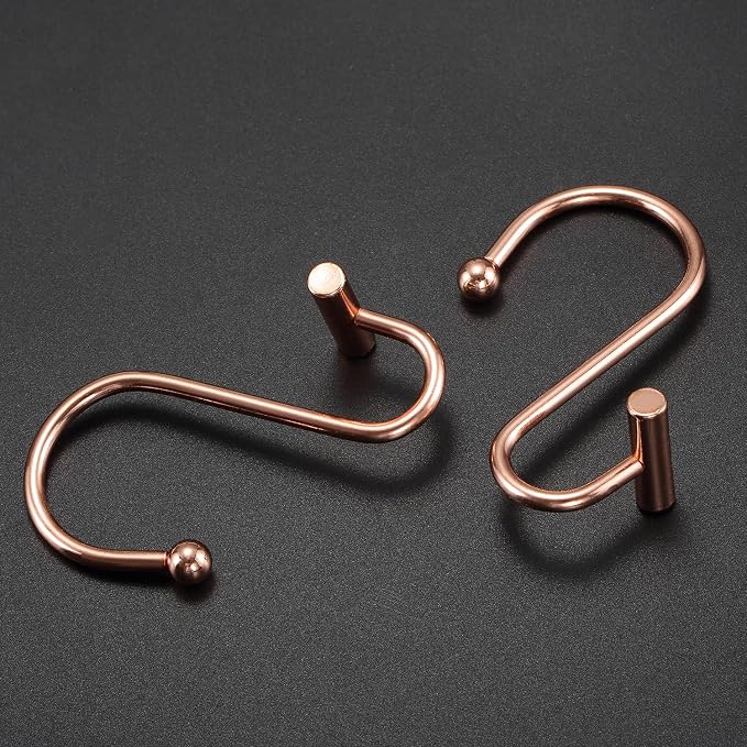 Rose Gold Shower Curtain Hooks Rings, CHICTIE Decorative Shower Curtain Rings - Image 3