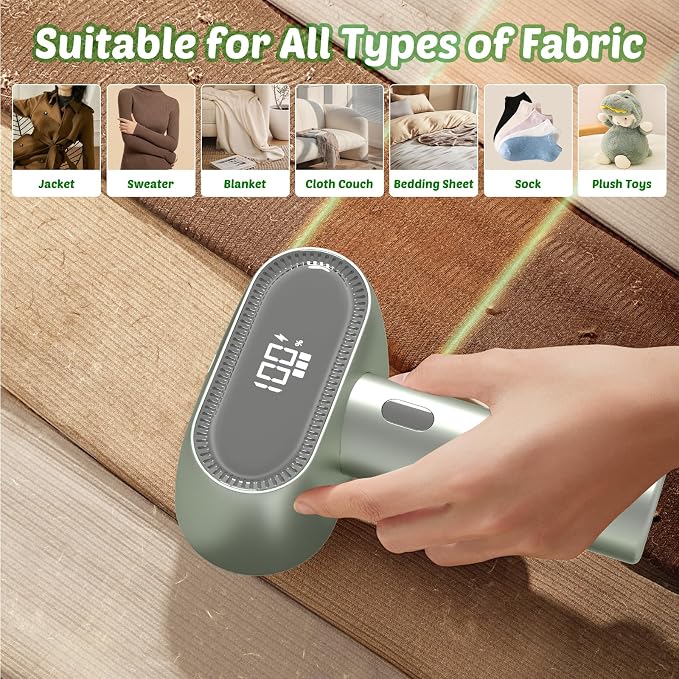 Fabric Shaver, Rechargeable Double-Head Lint Remover, Electric Lint Shaver and - Image 4