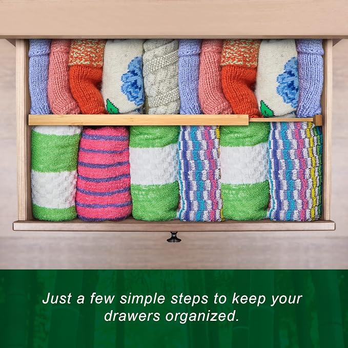 4 Pack Bamboo Drawer Dividers Organizer - Image 7