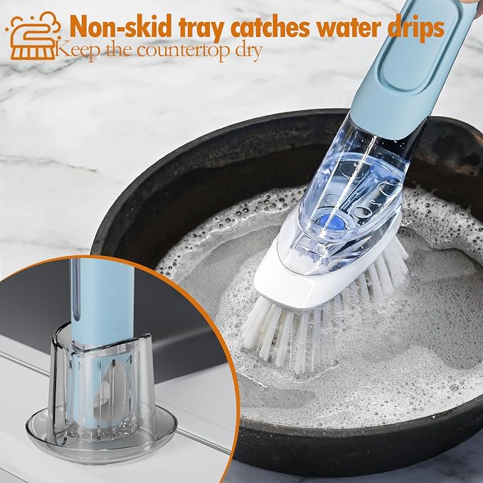 RIMAY Soap Dispensing Dish Brush Set - Image 4