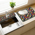 3 Pcs 2 Size Kitchen Sink Splash Guard Faucet Mat Bohemian Flowers Pattern by CONCHLERY%E6%97%97%E8%88%B0%E5%BA%97