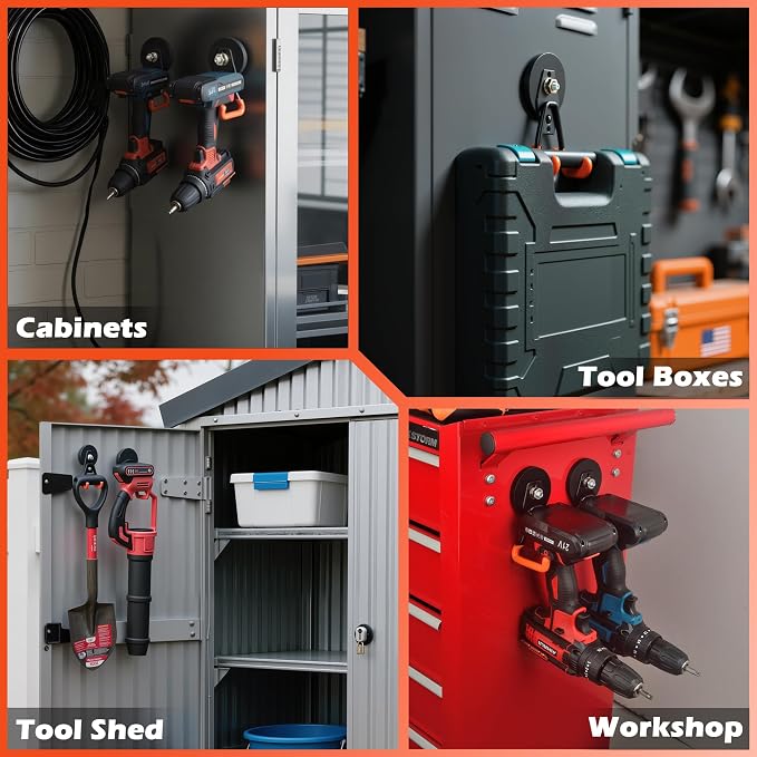 ULIBERMAGNET New Upgraded Heavy Duty Magnetic Garage Hooks, 2 Pack Strong Large - Image 8