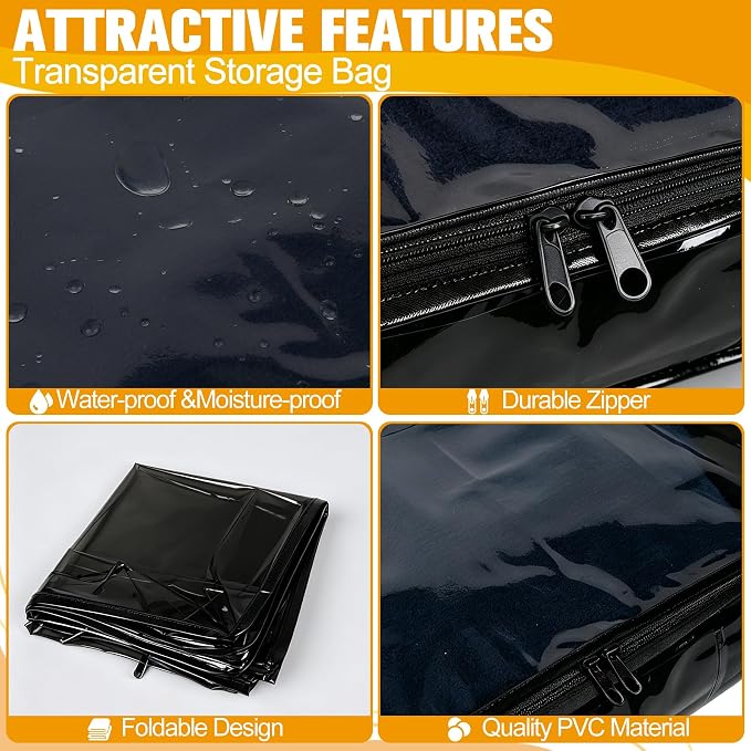 Plastic Storage Bags with Easy-Glide Zipper, Durable Clear Vinyl Zippered - Image 4
