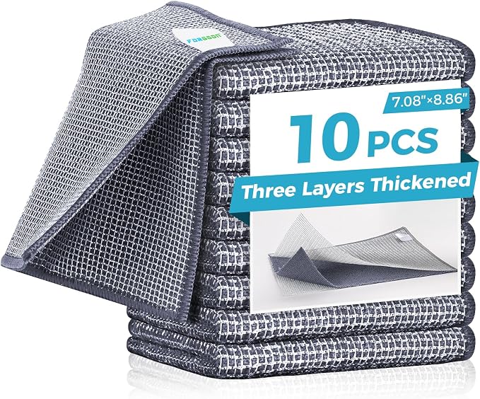 Forggon 10 Pcs New Upgrade 3-Layer Non Scratch Wire Dishcloth, Wire Dishwashing by Unknown
