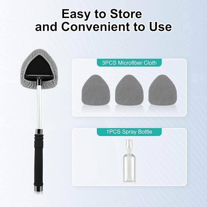 JUSTTOP Windshield Cleaner Tool, Car Interior and Exterior Window Cleaning Kit - Image 7