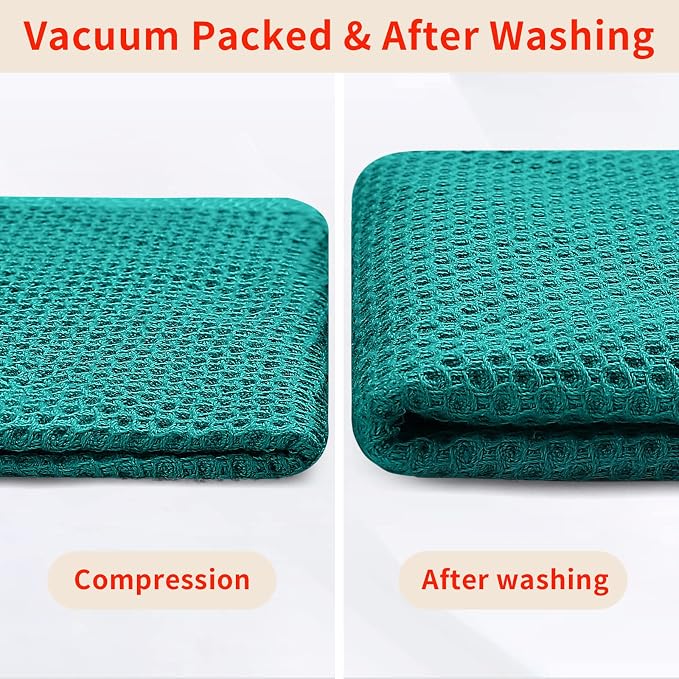 Homaxy 100% Cotton Waffle Weave Kitchen Dish Towels 12-Pack, Teal | 13 x 28 - Image 7