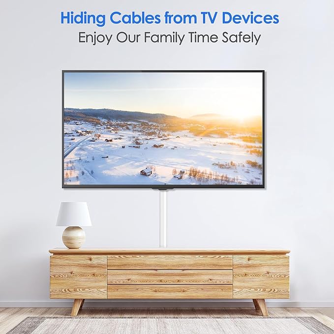 Yecaye TV Cord Hider Wall Mounted, 236in Cord Cover, W0.98in H0.51in, Cable - Image 7
