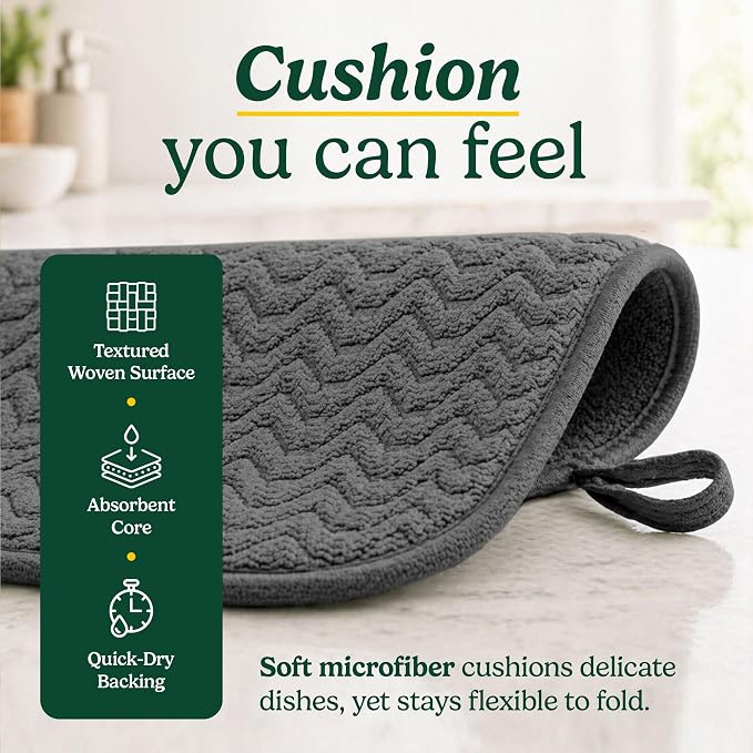 Cuisinart Dish Drying Mat for Kitchen Counter, quick-dry microfiber, machine - Image 4