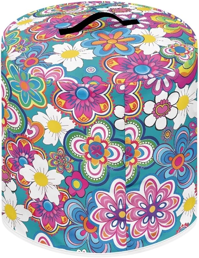 Ethnic Floral Pressure Cooker Cover Instant Pot Accessories Instant Pot Kitchen Appliance Dust Cover with Pockets for Rice Cooker Air Fryer Slow Cooker Dust Covers for Kitchen Size M