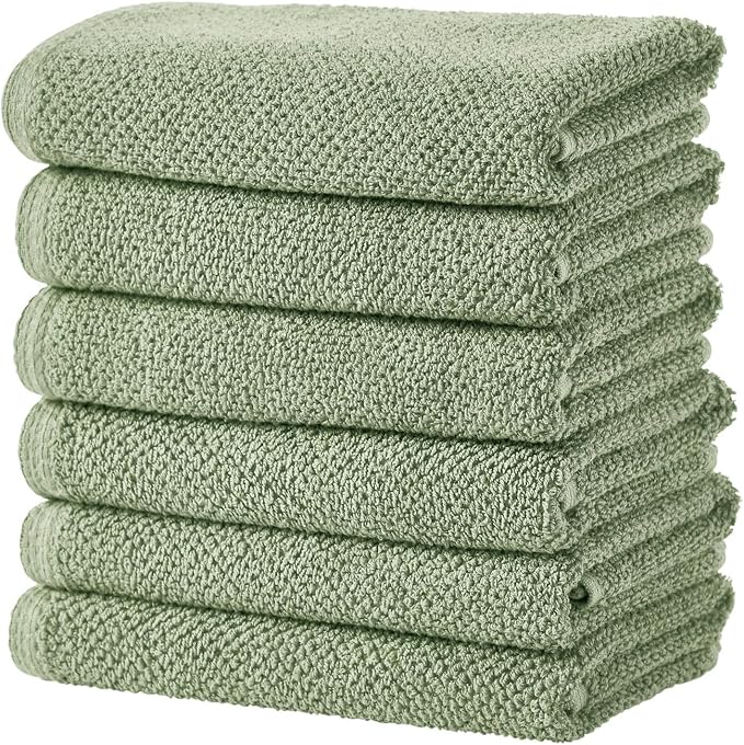 Great Bay Home 100% Cotton 6 Pack 26x16 Hand Towel Set by GreatBayHome