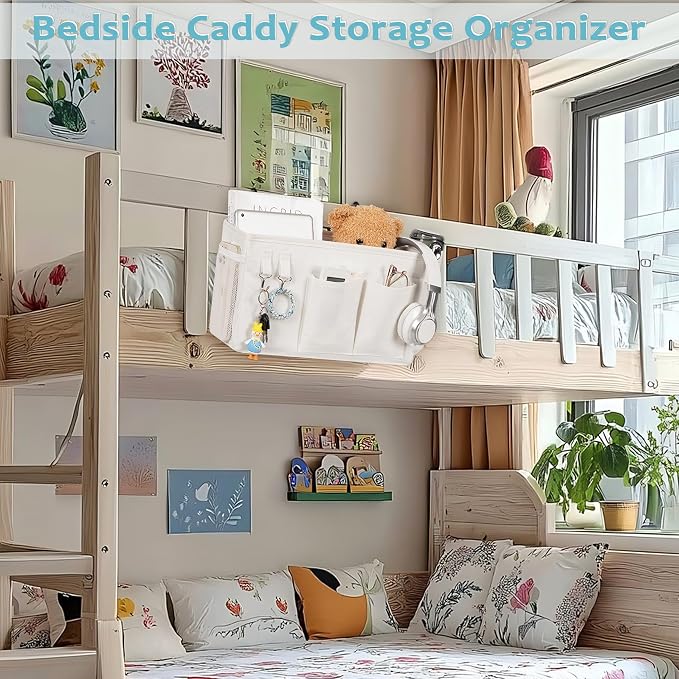 Bedside Caddy, Bedside Storage Bag Hanging Organizer - Image 2