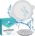 100 Pack Disposable Shower Drain Hair Catcher Mesh Stickers by AireAllure