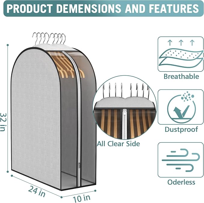 Liuoud 10" Gusseted Garment Bags - Image 3
