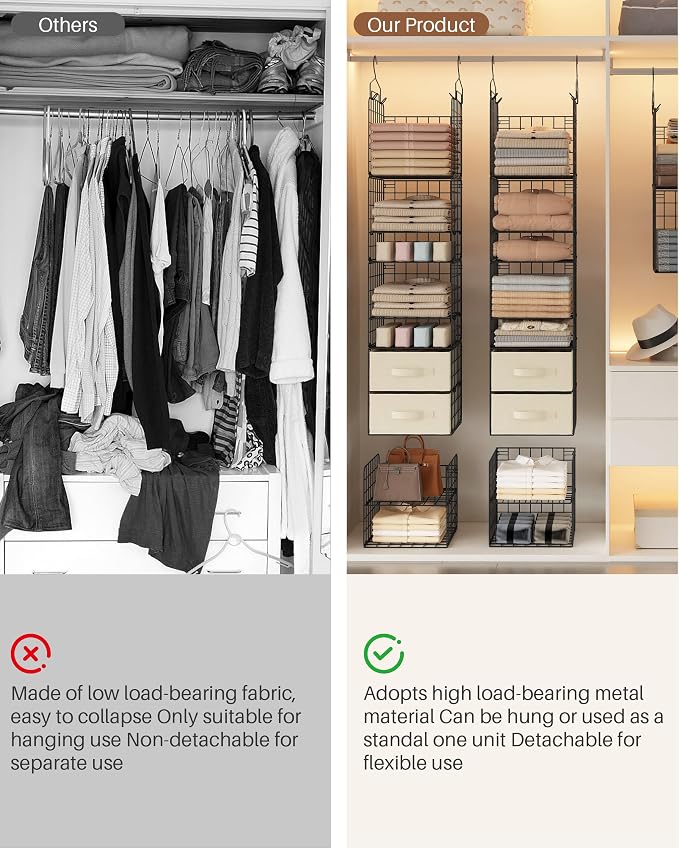 4 Tier Metal Hanging Closet Organizer - Image 7
