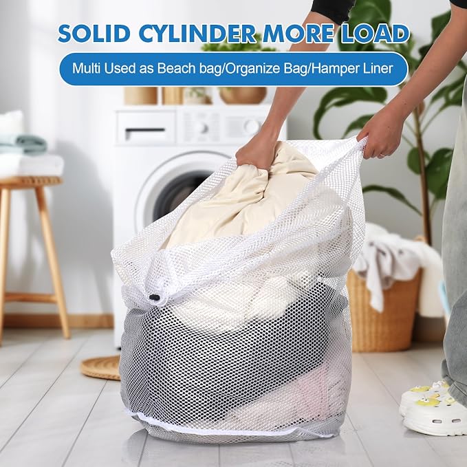 3 Pack XXL Mesh Laundry Bags for Delicates, Extra Large Laundry Wash Bags for - Image 2