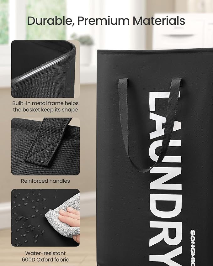 SONGMICS Laundry Hamper, 80 L Foldable Laundry Basket - Image 5