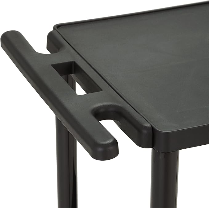 Norwood Commercial Furniture 2-Tier Mobile Utility AV Cart with Casters, Rolling Presentation and Media Cart on Wheels, Black