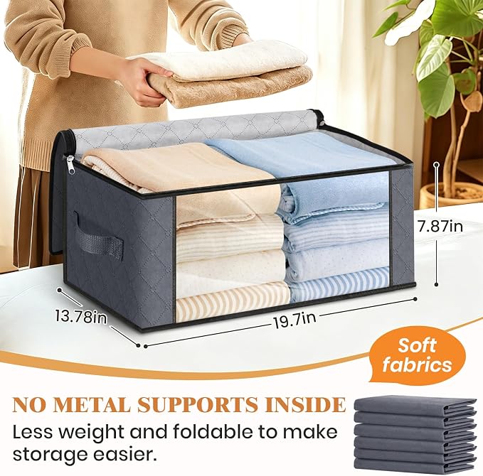 35L Closet Organizers, Foldable Under Bed Storage Containers | Storage Bags - Image 2