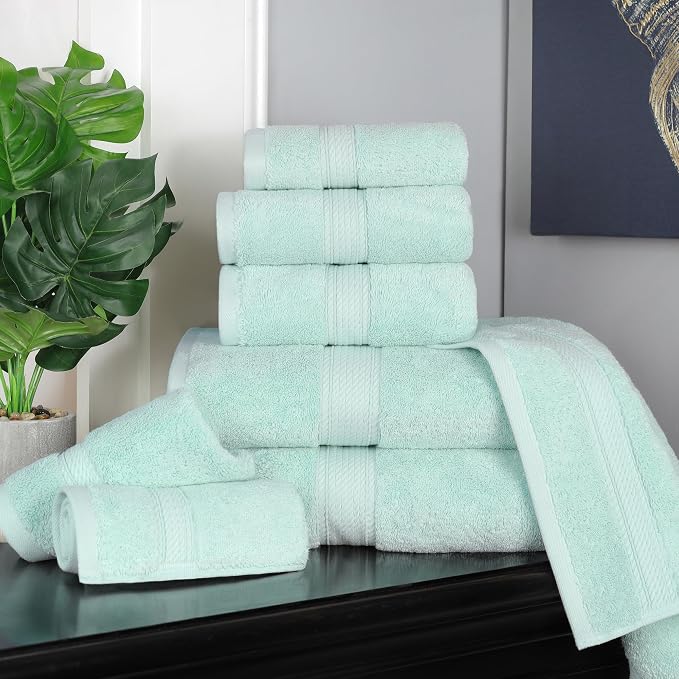 SUPERIOR Egyptian Cotton Ultra Plush & Absorbent, 8 Piece Set, Sea Foam | Quick - Image 10