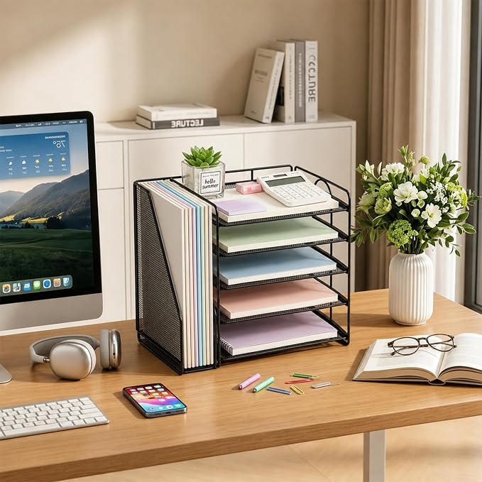 OPNICE Desk Organizer, 5-Tier Paper Organizer Letter Tray, Office Desk - Image 5