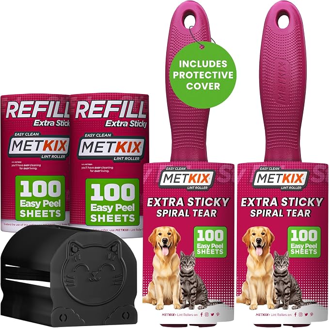 Lint Rollers for Pet Hair Extra Sticky, Special Cover Design, Pet Hair Remover by Metkix