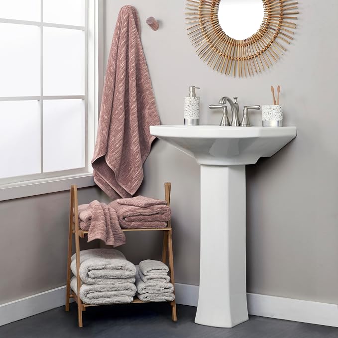 SKL Home CloudSoft 100% Cotton Luxury 4-Piece Bath Towel Set, Clay | Premium - Image 4