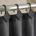 Matte Black Shower Curtain Hooks: 12PCS Geometric Bathroom Curtain Rings | by PopKozzi