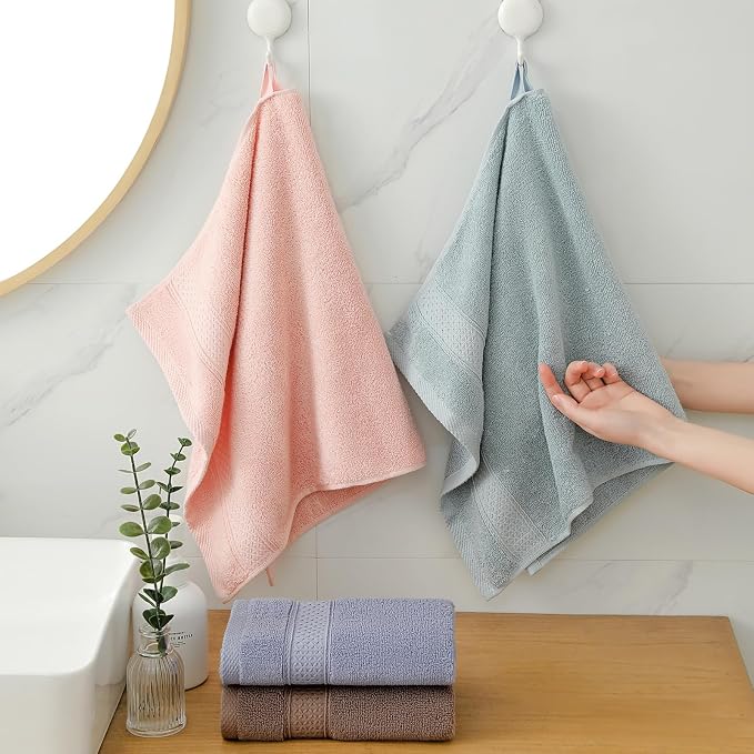 6 Pack Hand Towel Set, 16 by 28 inches, 100% Cotton Ultra Soft and Highly - Image 5