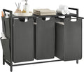 VASAGLE Laundry Hamper with Shelf, 3 Pull-Out Bags, 3 x 10.6 Gallons by Unknown