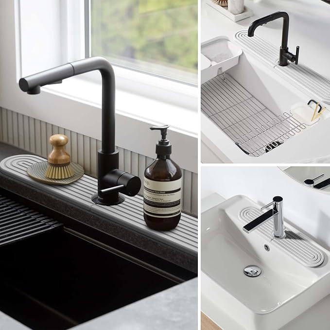 Stone Faucet Mat for Kitchen Sink – Diatomite Fast-Drying Stone Tray, Faucet - Image 6