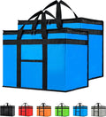 NZ home Insulated Bags for Food Delivery (XL Plus) Grocery Shopping Cooler Bag, Pizza Delivery, Hot & Cold Catering Tote, Reusable, Foldable & Heavy Duty (2 Pack, Blue)