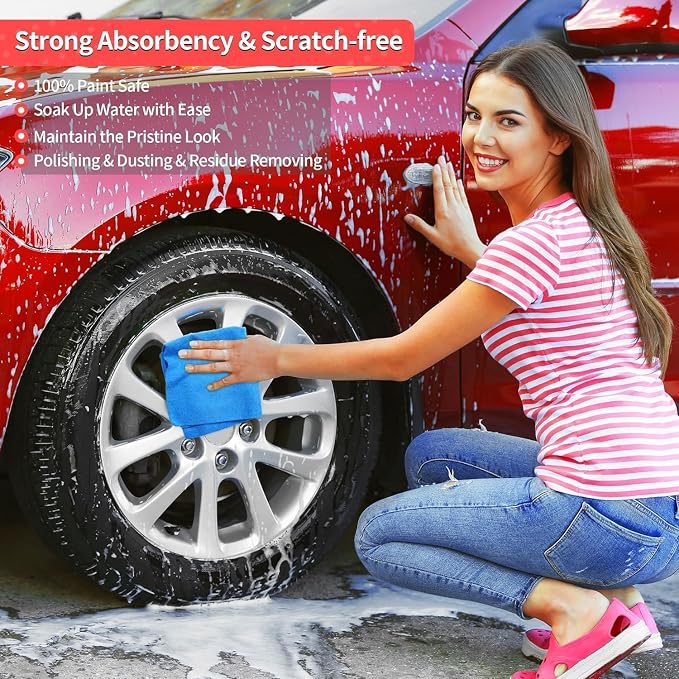 Microfiber Cleaning Cloth, 200 Pack Blue Cleaning Rags Microfiber Towel Bulk - Image 4