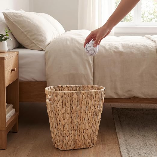 iEGrow 2 Pack Wicker Trash Can, Wicker Waste Basket - Image 5