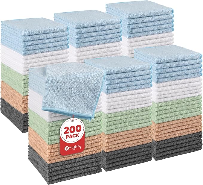 Orighty Washcloths Bulk, 200 Pack Microfiber Face Towels, 12x12 Inch by AllRightinOrighty