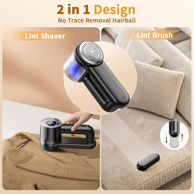 coldSky Large Fabric Shaver, 2-in-1 Electric Fabric Shaver & Lint Remover | - Image 6