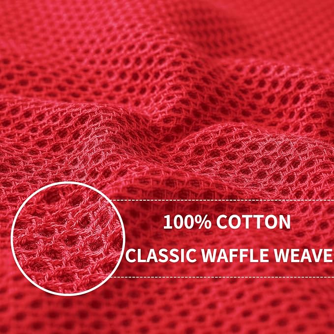 Homaxy 100% Cotton Waffle Weave Kitchen Dish Cloths 6-Pack, Ultra Soft - Image 2