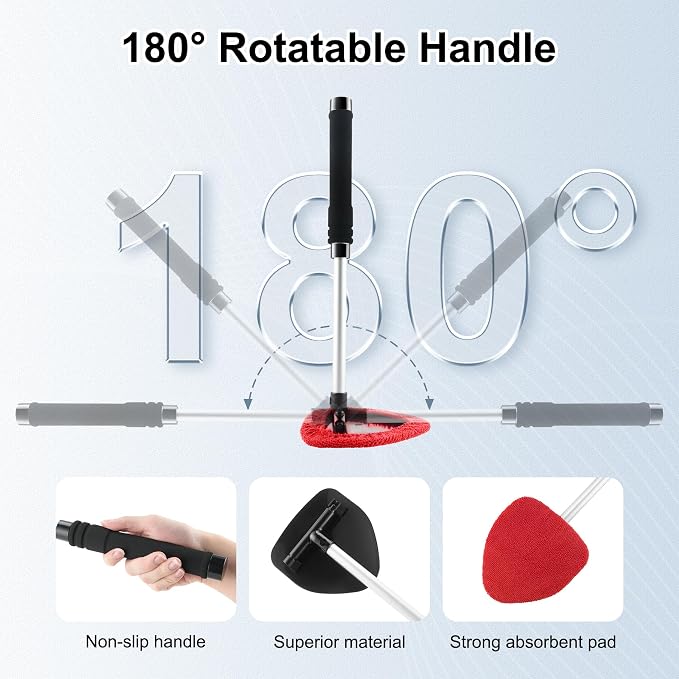 JUSTTOP Windshield Cleaner Tool, Car Interior and Exterior Window Cleaning Kit - Image 4