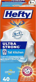 Hefty Ultra Strong 13 Gallon Trash Bags, Tall Kitchen TrashBags 13 Gallon Size by Hefty
