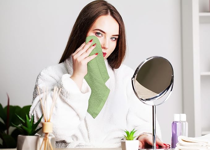 Utopia Towels 24 Pack Washcloths, 12x12 in, 100% Cotton, Sage Green | Premium - Image 3