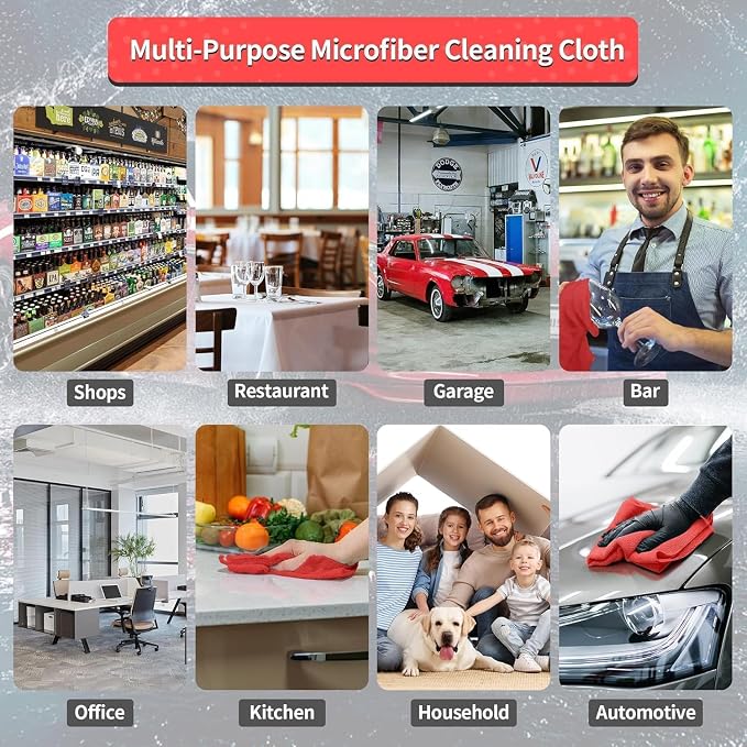 Microfiber Cleaning Cloth, 200 Pack Red Cleaning Rags Microfiber Towel Bulk - Image 6