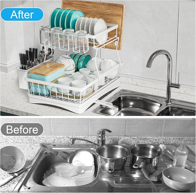 7 code 2-Tier Large Dish Drying Rack - Image 5