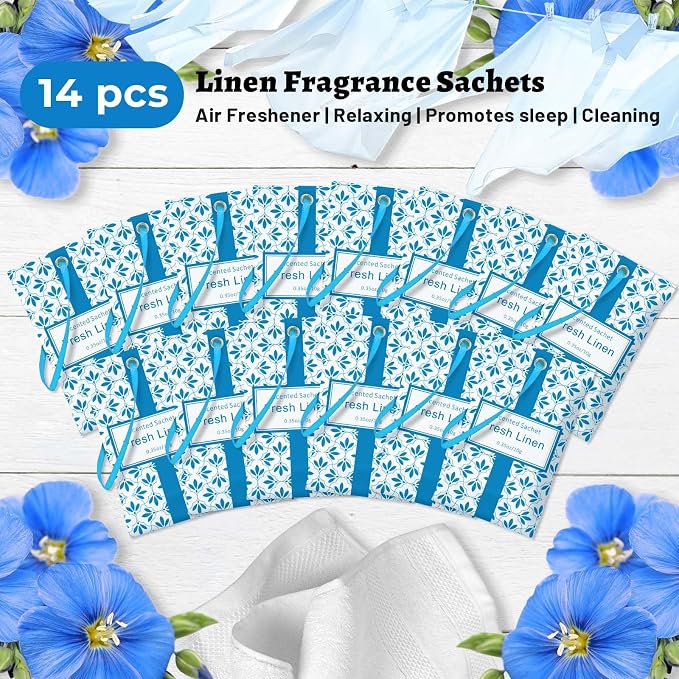 STRN Scented Sachets for Drawer and Closet, Linen Scent 14-Pack for Luggage - Image 7