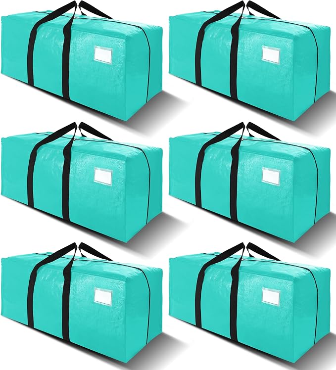 6 Pack Heavy Duty Extra Large Moving Bags W/Backpack Straps by VELVETSURE