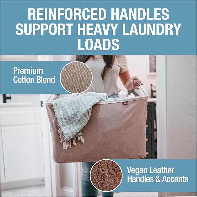 Collapsible Fabric Laundry Basket Premium, 2 Pack - Image 4